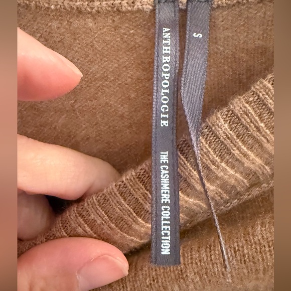 Anthropologie The Cashmere Collection Tan Cropped Sweater - Picture 2 of 4